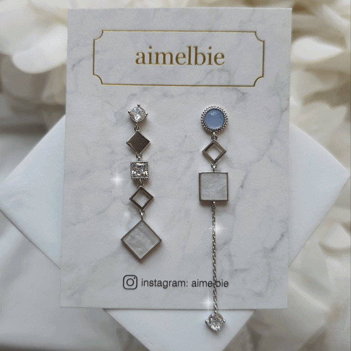 Modern Pastel Blue Chic Earrings