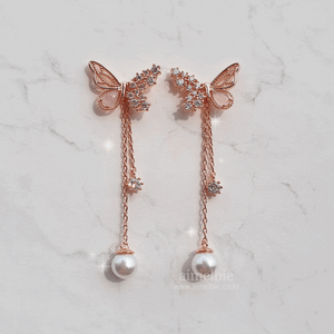 Dainty Pink Butterfly Earrings