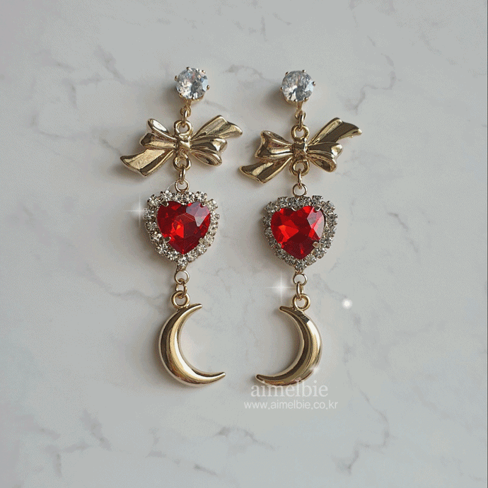 Moon Witch Earrings - Red