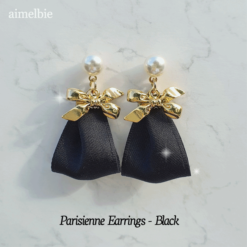 Parisienne Earrings - Black (Han Jihyun, CSR Sua Earrings)