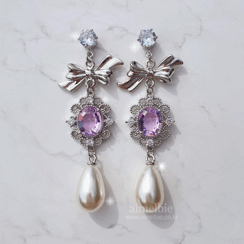 Violet Jewel Princess Earrings - Fancy