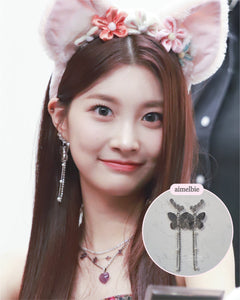 Bling Butterfly Earrings - Longdrop (STAYC Isa, Woo!ah! Minseo Earrings)