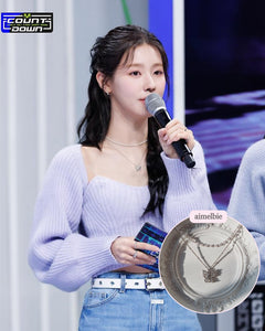 [(G)I-DLE Miyeon Necklace] Butterfly Fairy Layered Necklace