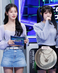 [(G)I-DLE Miyeon Necklace] Butterfly Fairy Layered Necklace