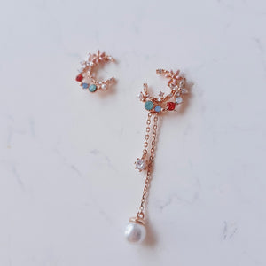 Blooming Moon Earrings - Rose Gold