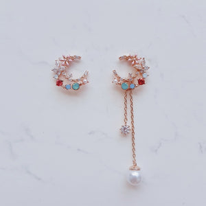 Blooming Moon Earrings - Rose Gold