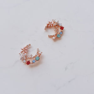 Blooming Moon Earrings - Rose Gold