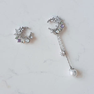 Blooming Moon Earrings - Silver