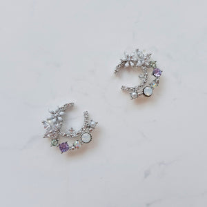 Blooming Moon Earrings - Silver