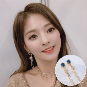 Diamond Petals Earrings - Navy ver. (fromis_9 Nakyung, Weki Meki Rina Earrings)