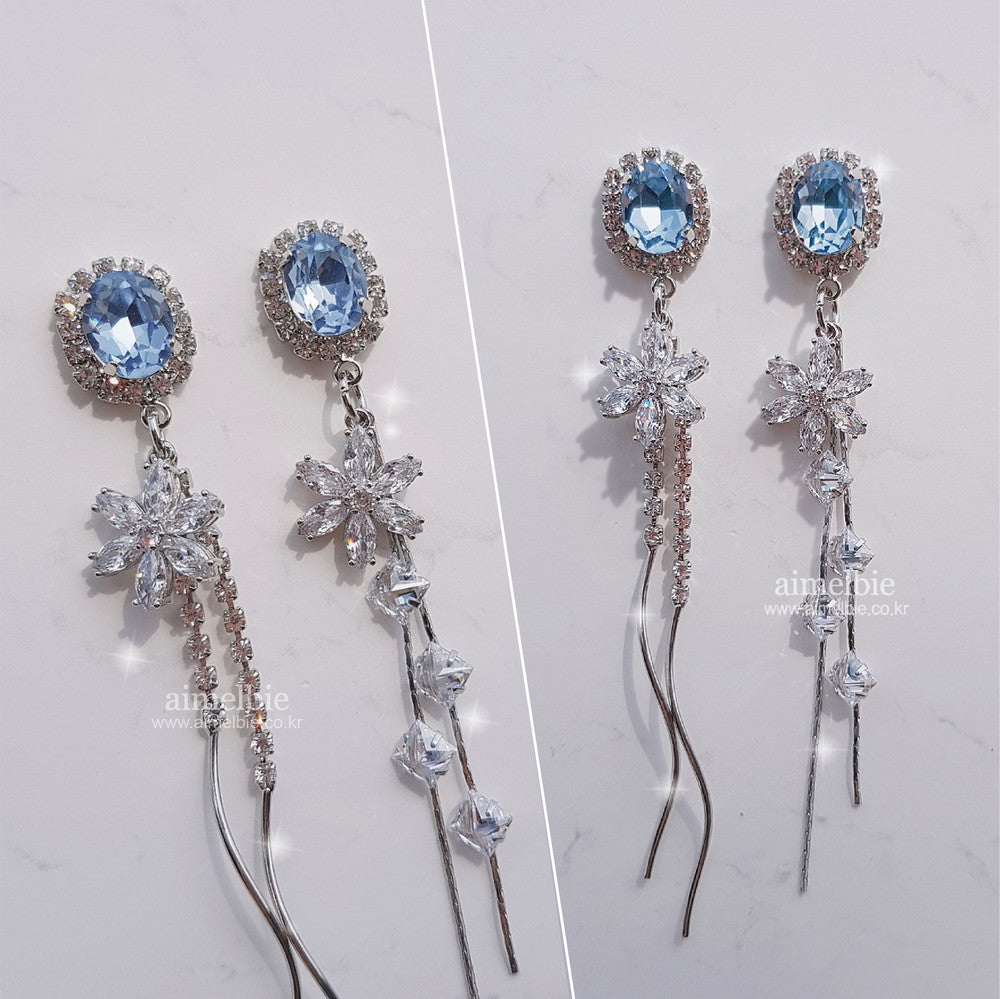 Diamond Petals - Light Sapphire ver. (Lovelyz Jiae, April Chaekyung Earrings)