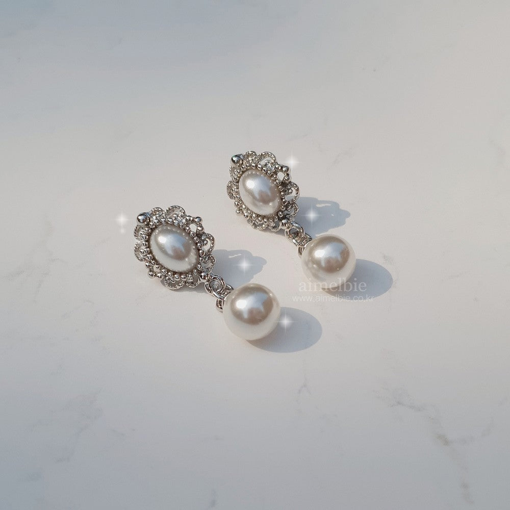 Daily Antique Earrings - Silver ver. (IZONE Minju, Yeonwoo Earrings)
