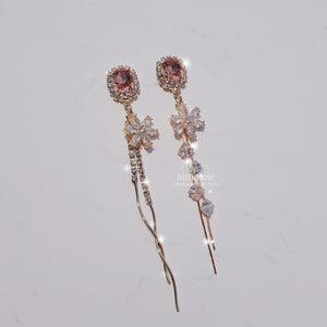 Diamond Petals Earrings - Peach Pink ver.