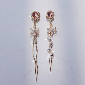 Diamond Petals Earrings - Peach Pink ver.