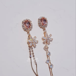 Diamond Petals Earrings - Peach Pink ver.