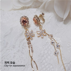 Diamond Petals Earrings - Peach Pink ver.