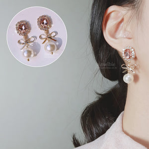 Lovely Peachpink Earrings (Kep1er Xiaoting, Oh My Girl Seunghee Earrings)