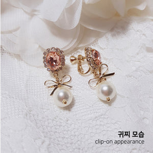 Lovely Peachpink Earrings (Kep1er Xiaoting, Oh My Girl Seunghee Earrings)