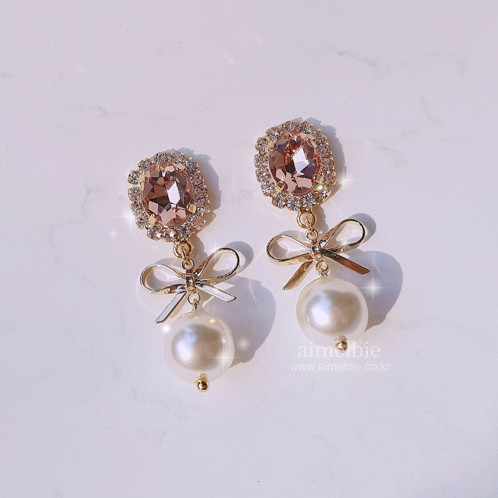 Lovely Peachpink Earrings (Kep1er Xiaoting, Oh My Girl Seunghee Earrings)
