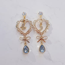 Load image into Gallery viewer, Fairy Hearts Earrings - Light Sapphire ver. (Cherrybullet Hyeyoon Earrings)