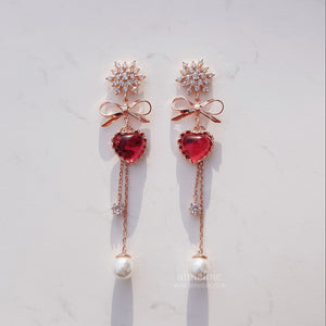 Winter Love Spell Earrings - Original (Pink) (Weeekly Jiyoon Earrings)