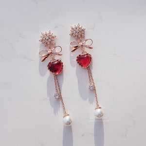 Winter Love Spell Earrings - Original (Pink) (Weeekly Jiyoon Earrings)