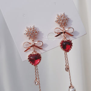 Winter Love Spell Earrings - Original (Pink) (Weeekly Jiyoon Earrings)