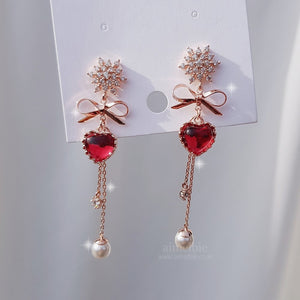 Winter Love Spell Earrings - Original (Pink) (Weeekly Jiyoon Earrings)