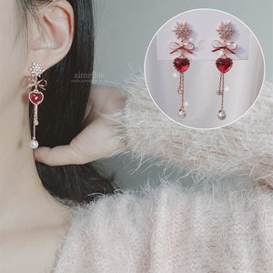 Winter Love Spell Earrings - Original (Pink) (Weeekly Jiyoon Earrings)
