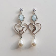 Load image into Gallery viewer, Rudolph and the Moon Earrings - Light Blue ver.