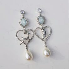 Load image into Gallery viewer, Rudolph and the Moon Earrings - Light Blue ver.