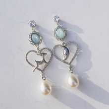 Load image into Gallery viewer, Rudolph and the Moon Earrings - Light Blue ver.
