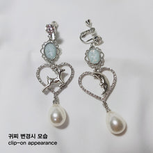Load image into Gallery viewer, Rudolph and the Moon Earrings - Light Blue ver.