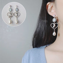 Load image into Gallery viewer, Rudolph and the Moon Earrings - Light Blue ver.