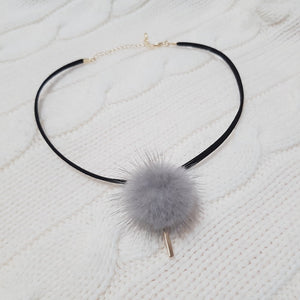 Grey Fur Choker