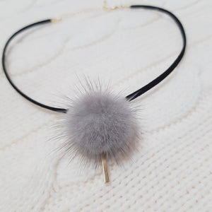 Grey Fur Choker