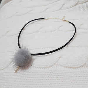 Grey Fur Choker