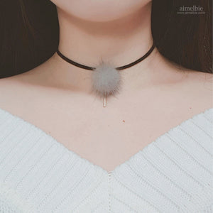 Grey Fur Choker