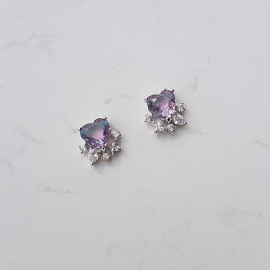Cosmic Crystal Hearts Earrings