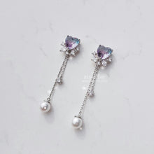 Load image into Gallery viewer, Cosmic Crystal Hearts Earrings