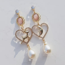 Load image into Gallery viewer, Rudolph and the Moon Earrings - Coral Pink ver.