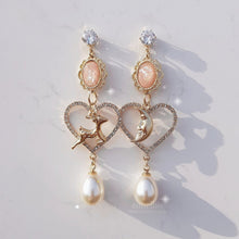 Load image into Gallery viewer, Rudolph and the Moon Earrings - Coral Pink ver.