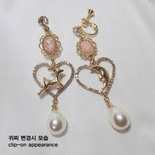 Load image into Gallery viewer, Rudolph and the Moon Earrings - Coral Pink ver.