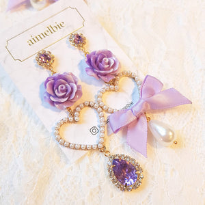 Violet Rose Earrings (Twice Mina, fromis_9 Hayoung Earrings)