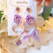 Load image into Gallery viewer, Violet Rose Earrings (Twice Mina, fromis_9 Hayoung Earrings)