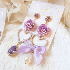 Violet Rose Earrings (Twice Mina, fromis_9 Hayoung Earrings)