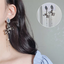 Load image into Gallery viewer, Light Blue Crystal Ribbon Earrings (WJSN Dayoung Earrings)