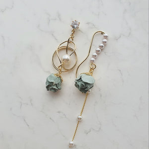 Rustic Mint Flower Earrings