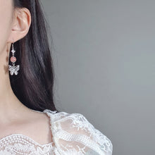 Load image into Gallery viewer, Peach Jade Butterfly Earrings (Yukika Earrings)