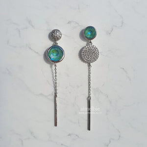 Modern Crystal Earrings - Silky Sage Color. (Kim Sejeong, Gfriend Yerin Earrings)